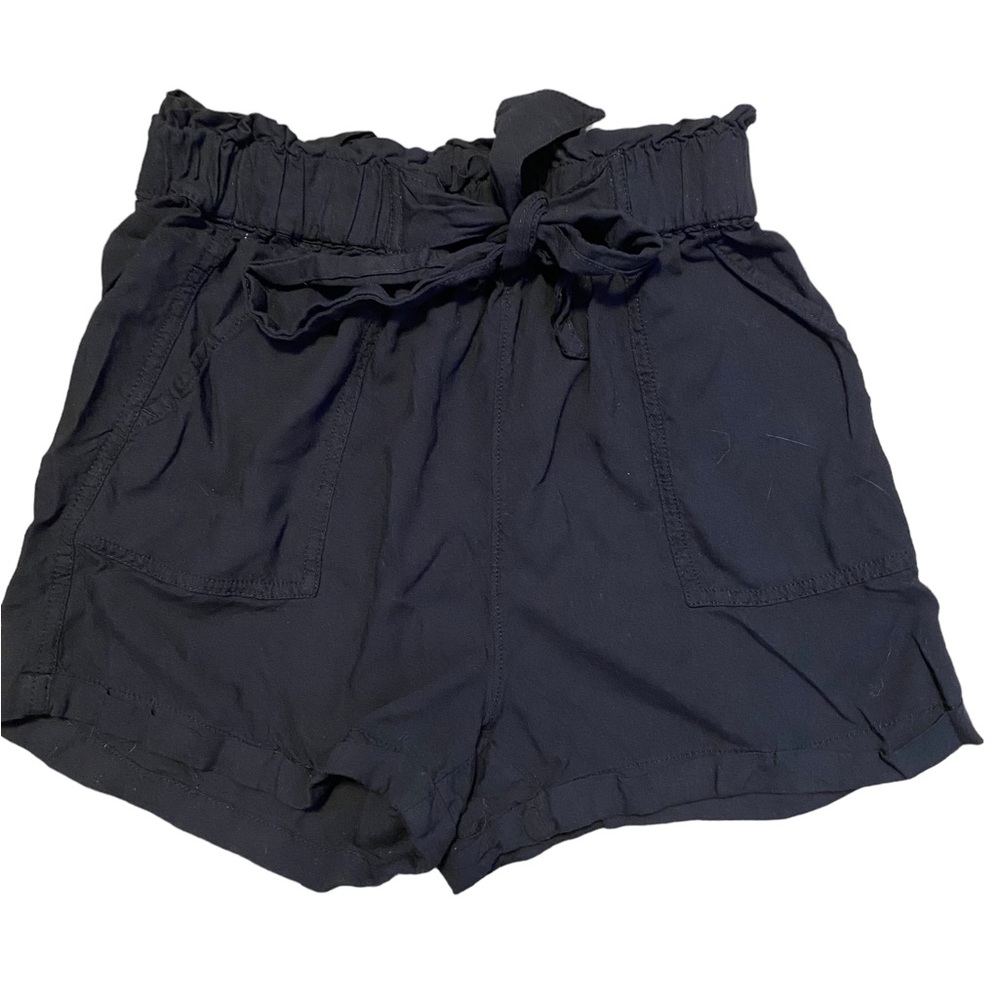 Black paper bag shorts